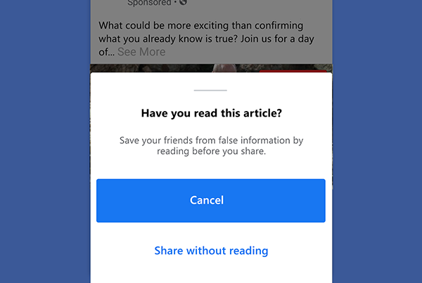 Thwarting Misinformation on Facebook with UX Psychology